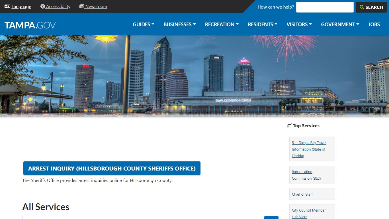 Arrest Inquiry (Hillsborough County Sheriffs Office) - City of Tampa